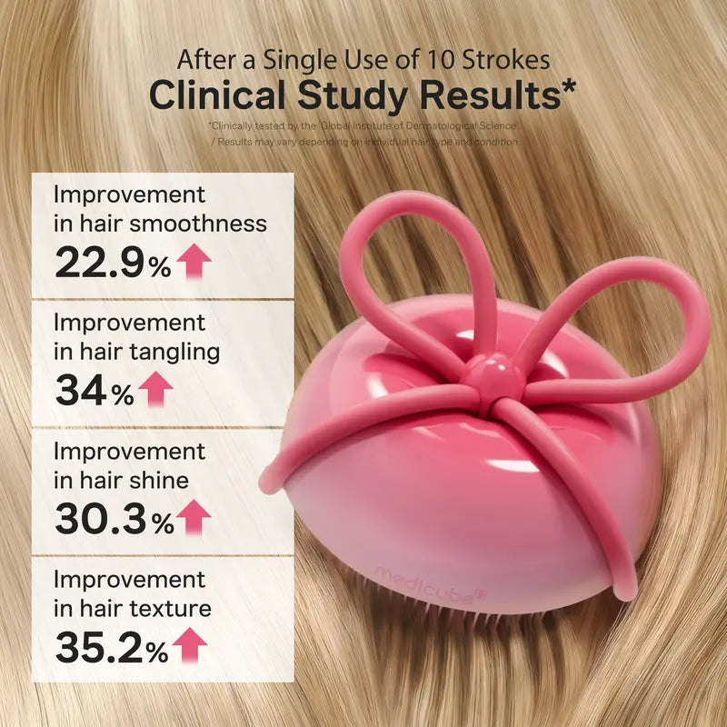 Ribbon Cherry Glass Hair Brush | Detangling & Smooth Hair Care