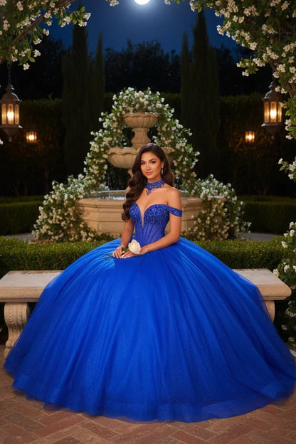 Charming Ball Gown Off-the-shoulder Quinceañera Dress With Lace | Promspark
