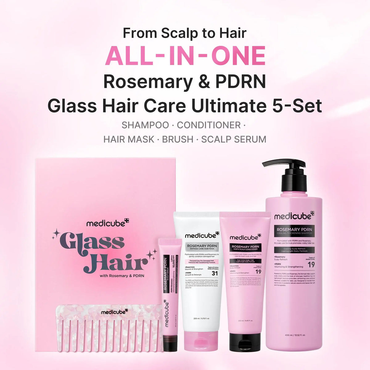 Rosemary PDRN Scalp & Hair Strengthening Care Set | 6-Step Full Routine