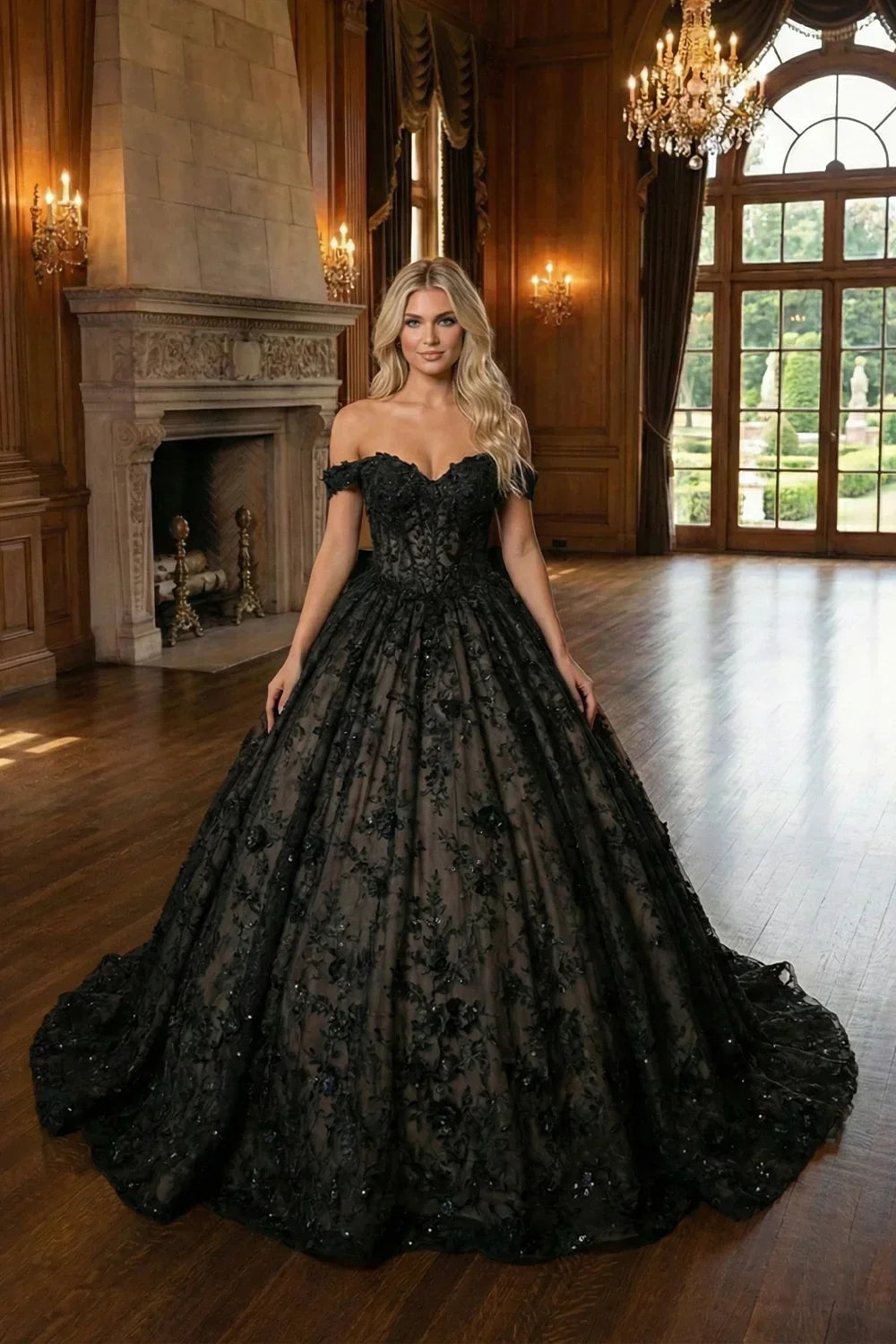Luxurious Ball Gown Sweetheart Quinceañera Dress With 3D Floral and Bow | Promspark