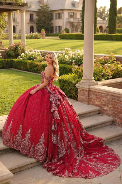 Luxurious Ball Gown Sweetheart Quinceañera Dress With Embroidery and Bow | Promspark