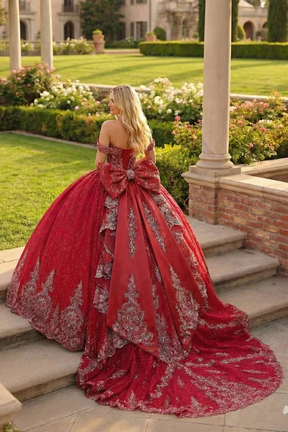 Luxurious Ball Gown Sweetheart Quinceañera Dress With Embroidery and Bow | Promspark