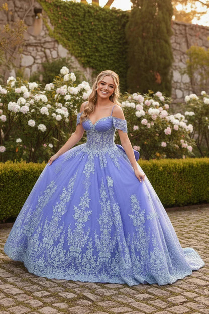 Luxurious Ball Gown Sweetheart Quinceañera Dress With Floral Embroidery | Promspark