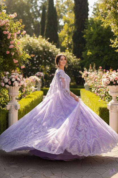 Elegant Ball Gown Off-the-shoulder Quinceañera Dress With Lace and 3D Floral | Promspark