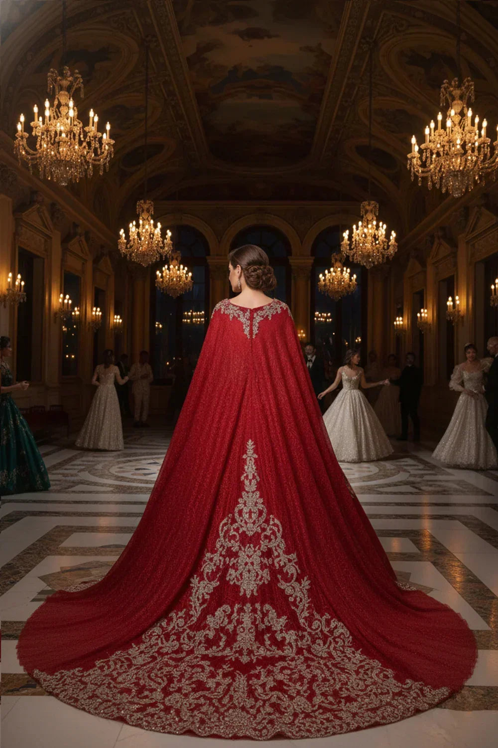 Luxurious Ball Gown Sweetheart Quinceañera Dress With Cape & Ornate Embroidery | Promspark