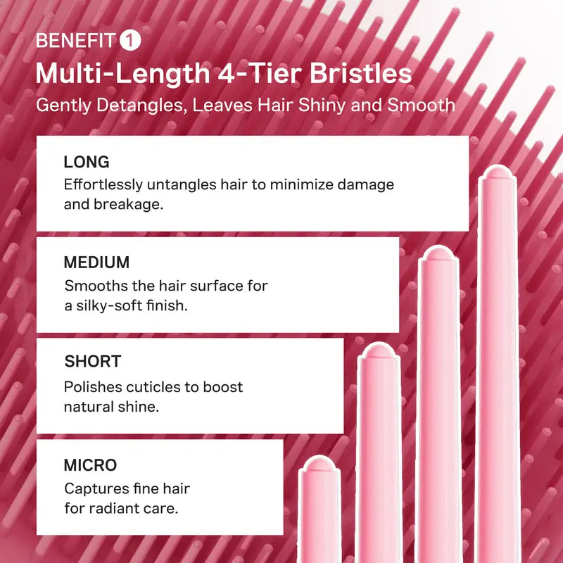 Ribbon Cherry Glass Hair Brush | Detangling & Smooth Hair Care