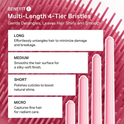 Ribbon Cherry Glass Hair Brush | Detangling & Smooth Hair Care