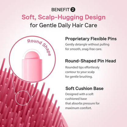Ribbon Cherry Glass Hair Brush | Detangling & Smooth Hair Care